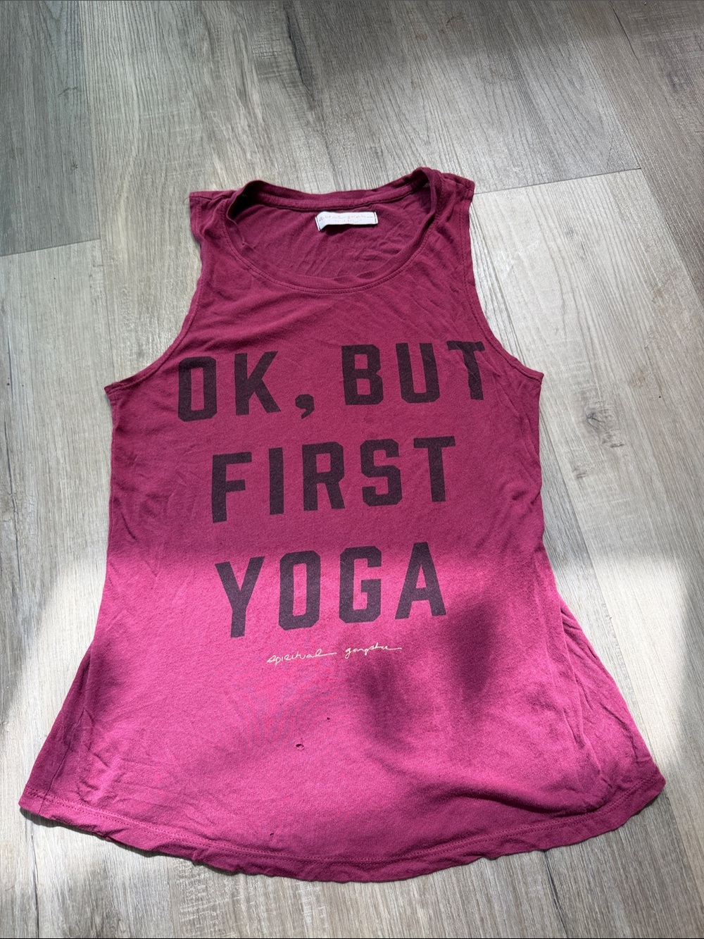 Spiritual Gangster Women's Tank Top - Maroon with Black Print